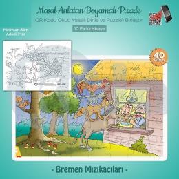 Masal Anlatan Boyamalı Puzzle - Bremen Mızıkacıları