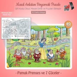 Masal Anlatan Boyamalı Puzzle - Pamuk Prenses ve Yedi Cüceler