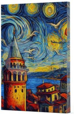 Van Gogh 5 - Galata Çizgili Yan Boyamalı Defter