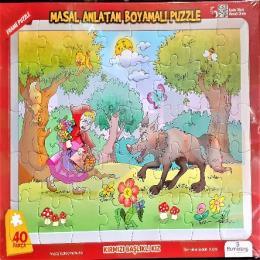 Masal Anlatan Boyamalı Puzzle - Kırmızı Başlıklı Kız