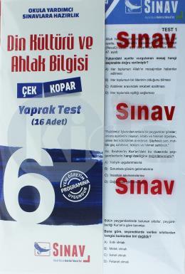 Sınav 6.sınıf Din Kültürü ve Ahlak Bilgisi Çek Kopar Yaprak Test