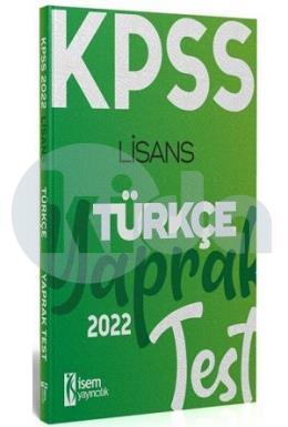 İsem 2022 KPSS Türkçe Yaprak Test (İADESİZ)