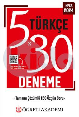 Öğreti KPSS Genel Yetenek Genel Kültür 5x30 Türkçe Deneme
