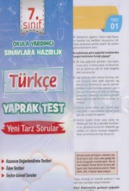 Bulut 7.Sınıf Türkçe Yaprak Test