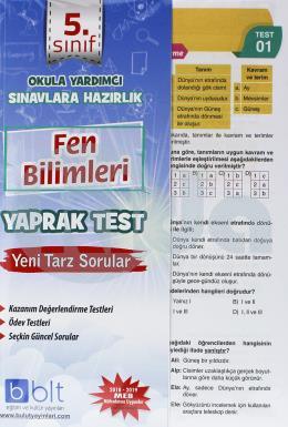 Bulut 5.Sınıf Fen Bilimleri Yaprak Test