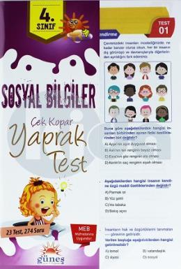 Güneş 4. Sınıf Sosyal Bilgiler Yaprak Test (İadesiz)