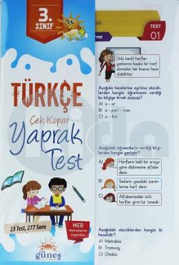 Güneş 3. Sınıf Türkçe Yaprak Test (İadesiz)