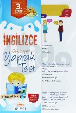 Güneş 3. Sınıf İngilizce Yaprak Test (İadesiz)